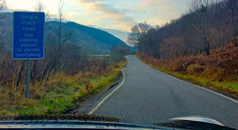Single Track Road in Scotland